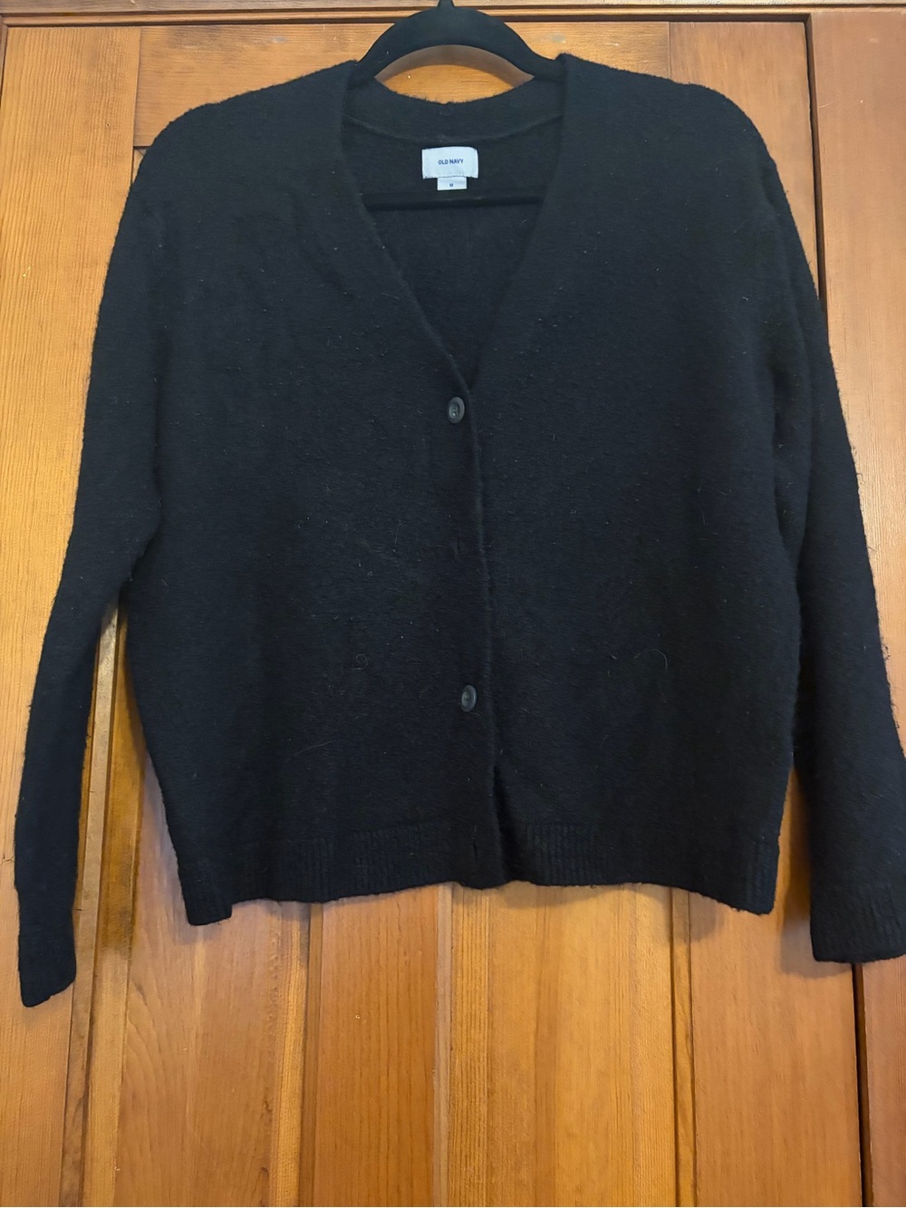 Old Navy Black V-Neck Two-Button Cardigan